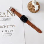 Uhrenarmband aus Leder mit V-förmigen Nähten, für Apple Watch 5 & 4 44 mm / 3 & 2 & 1 42 mm, für Apple Watch Series 8&7 41 mm / SE 2&6&SE&5&4 40 mm / 3&2&1 38 mm, für Apple Watch Series 7 41 mm / 6 & SE & 5 & 4 40 mm / 3 & 2 & 1 38 mm