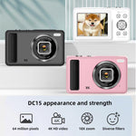 DC15 2,4 Zoll 18X Digitalzoom Kamera 4K HD Video 64MP Aufnahme
