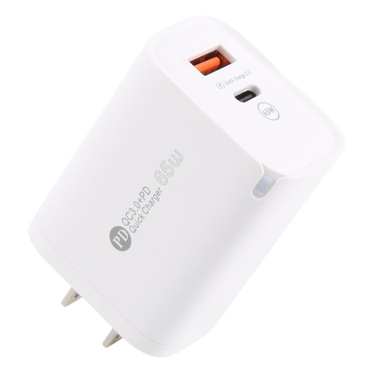 AR-PD12 65W QC3.0 USB und USB-C / Typ-C PD Schnellladegerät, US-Stecker