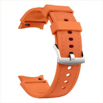 Silbernes Armband aus Leder und Silikon mit Dornschließe, passend für Samsung Galaxy Watch 7 / 6 / 5 / 4
