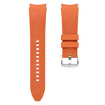 Silbernes Armband aus Leder und Silikon mit Dornschließe, passend für Samsung Galaxy Watch 7 / 6 / 5 / 4