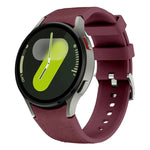 Silbernes Armband aus Leder und Silikon mit Dornschließe, passend für Samsung Galaxy Watch 7 / 6 / 5 / 4
