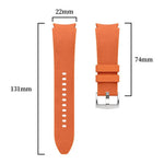Silbernes Armband aus Leder und Silikon mit Dornschließe, passend für Samsung Galaxy Watch 7 / 6 / 5 / 4