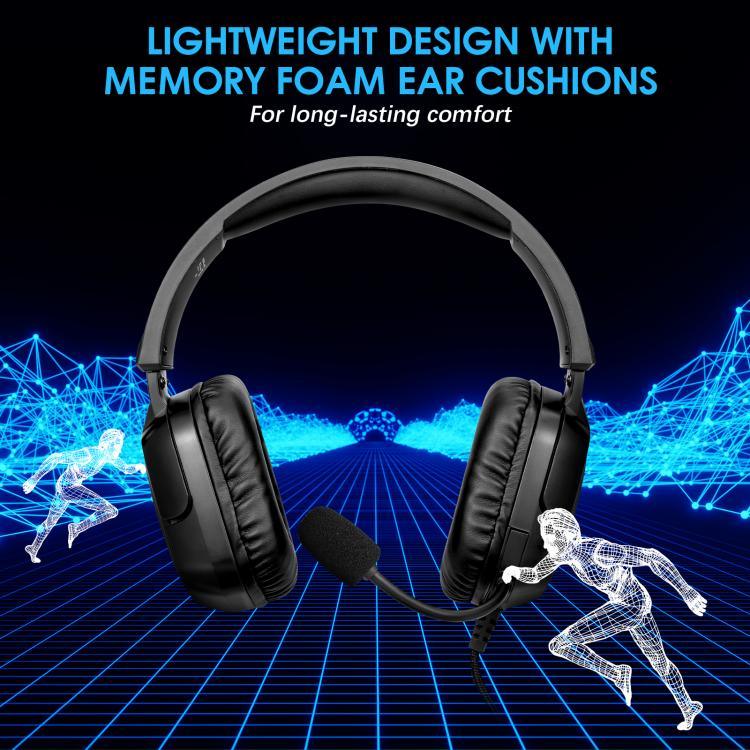 SoulBytes S21 Omnidirektionales, leichtes Memory-Schaum-Ohrpolster-Headset mit Mikrofon, Länge: ca. 2 m