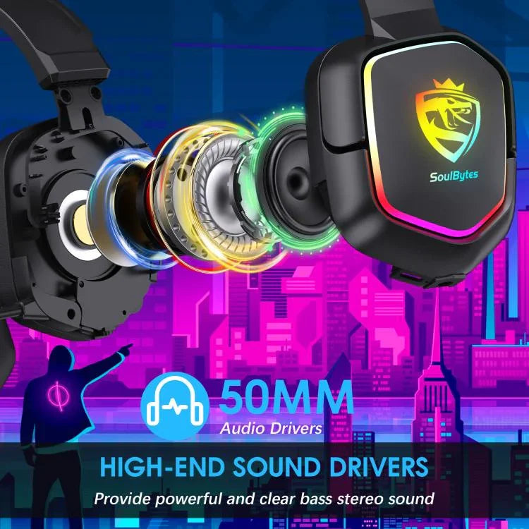 SoulBytes S21 Omnidirektionales, leichtes Memory-Schaum-Ohrpolster-Headset mit Mikrofon, Länge: ca. 2 m