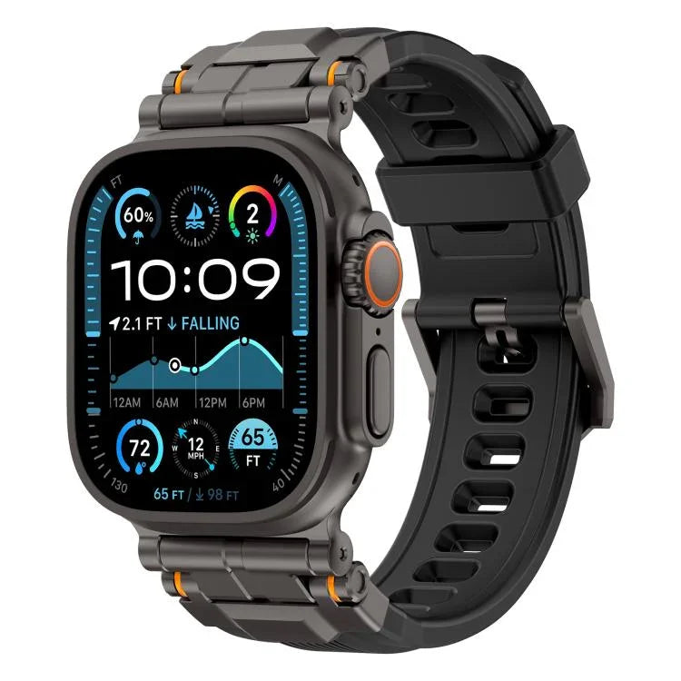 Silikon-Uhrenarmband mit Legierungsverbinder, für Apple Watch 46 mm / 49 mm / 45 mm / 44 mm