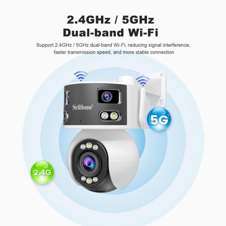 SriHome SH055B 8MP HD Multi-Objektiv Superweitwinkel Panorama PTZ Dome-Kamera, SH055B