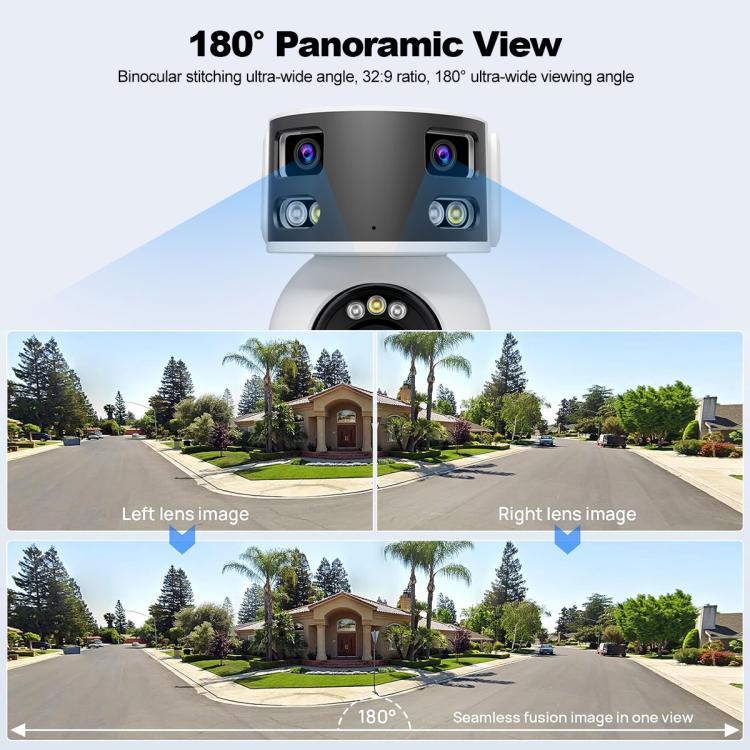 SriHome SH055B 8MP HD Multi-Objektiv Superweitwinkel Panorama PTZ Dome-Kamera, SH055B