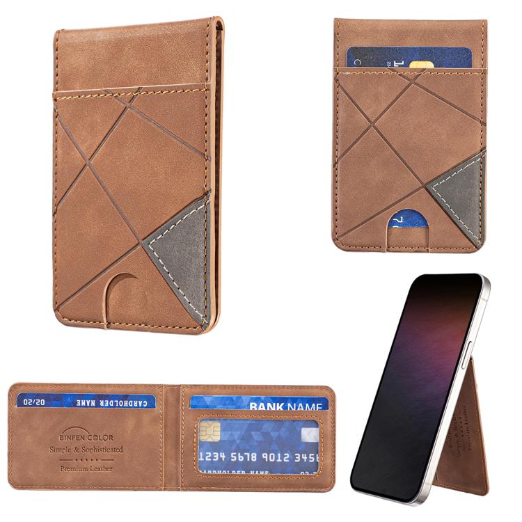Prismatische Leder Vertikale Magnetische Brieftasche Kartenetui