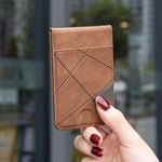 Prismatische Leder Vertikale Magnetische Brieftasche Kartenetui