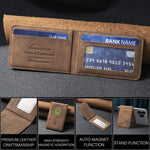 Prismatische Leder Vertikale Magnetische Brieftasche Kartenetui