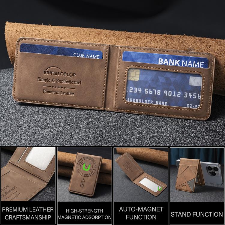 Prismatische Leder Vertikale Magnetische Brieftasche Kartenetui