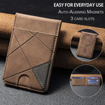 Prismatische Leder Vertikale Magnetische Brieftasche Kartenetui