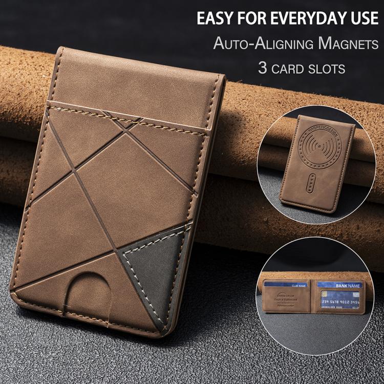 Prismatische Leder Vertikale Magnetische Brieftasche Kartenetui