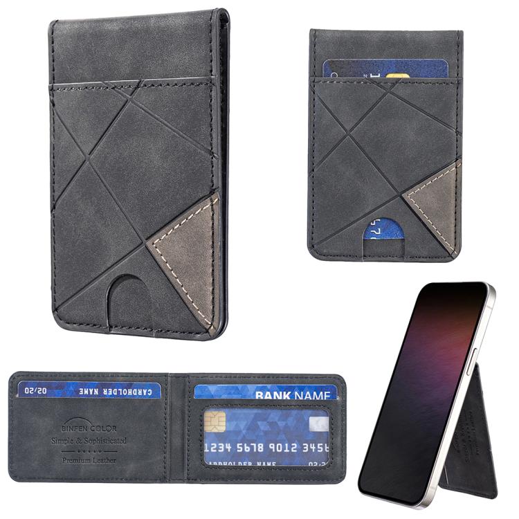 Prismatische Leder Vertikale Magnetische Brieftasche Kartenetui