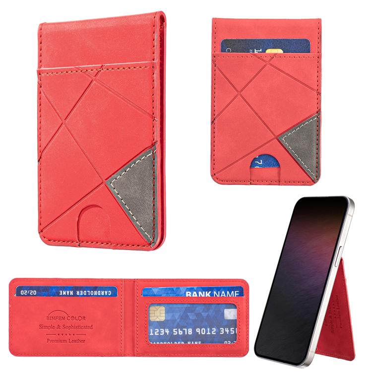 Prismatische Leder Vertikale Magnetische Brieftasche Kartenetui