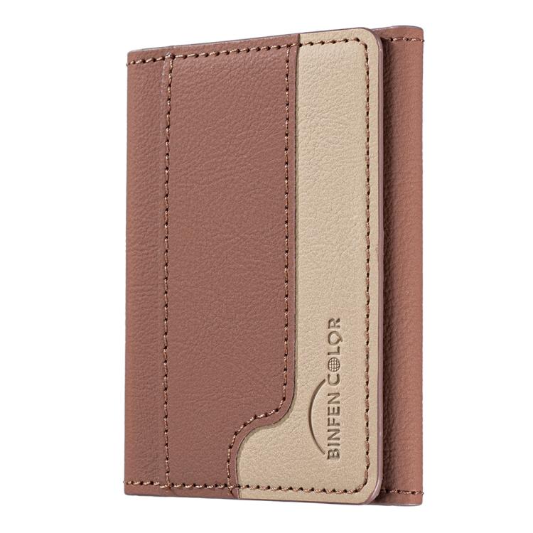 Farblich abgestimmte Leder Horizontale Magnetische Brieftasche Kartenetui