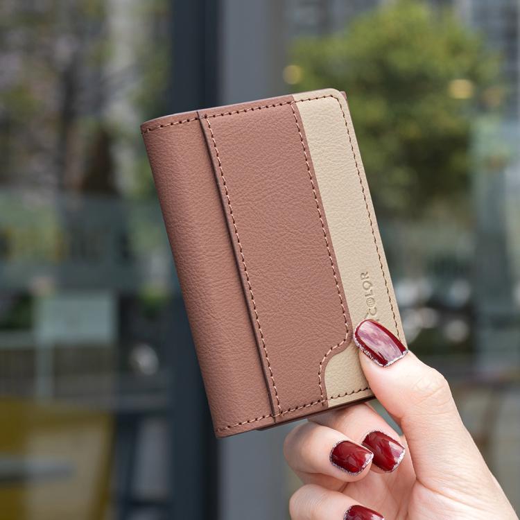 Farblich abgestimmte Leder Horizontale Magnetische Brieftasche Kartenetui