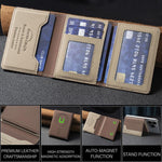 Farblich abgestimmte Leder Horizontale Magnetische Brieftasche Kartenetui