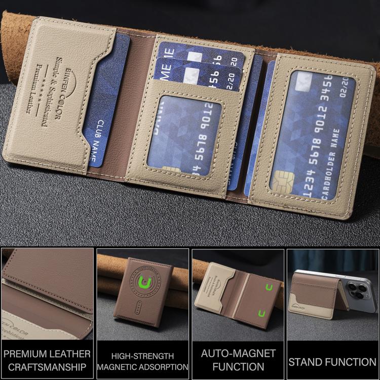 Farblich abgestimmte Leder Horizontale Magnetische Brieftasche Kartenetui