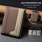 Farblich abgestimmte Leder Horizontale Magnetische Brieftasche Kartenetui