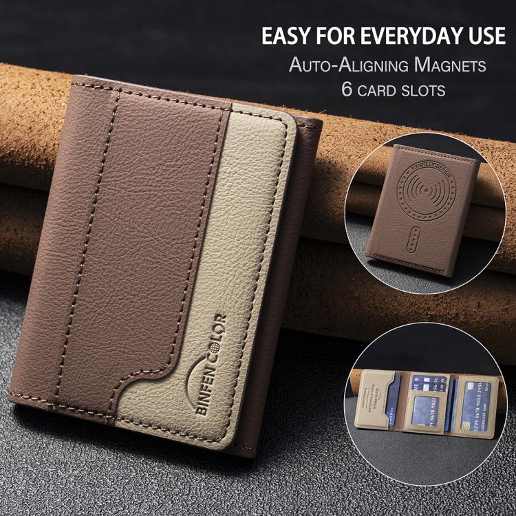 Farblich abgestimmte Leder Horizontale Magnetische Brieftasche Kartenetui