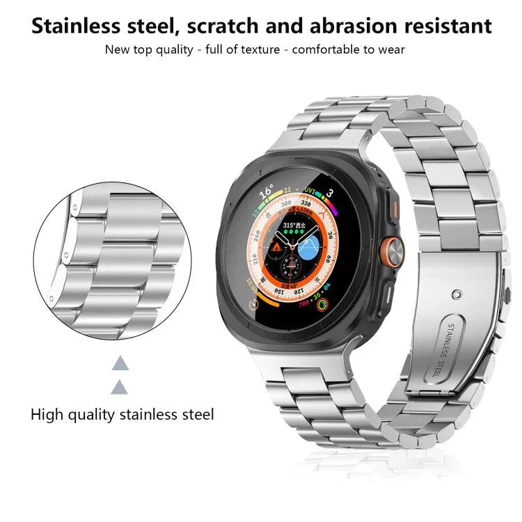 Kalebol Dreifach-Edelstahl-Uhrenarmband, für Samsung Galaxy Watch Ultra 47 mm / Ultra 2025
