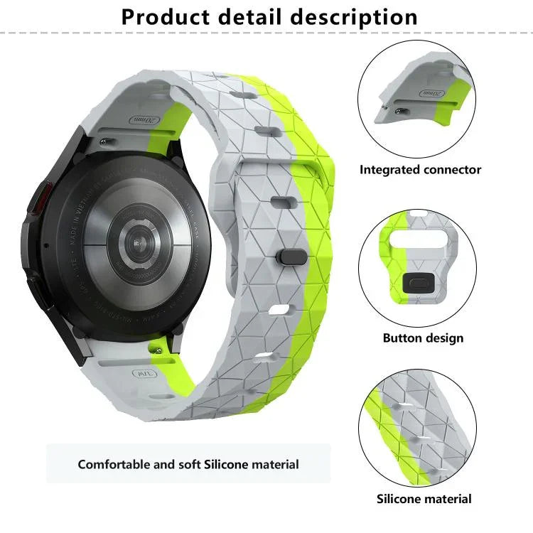Kalebol Football Pattern Reverse Buckle Silicone Strap, For Samsung Galaxy Watch 4 / 5 / 6