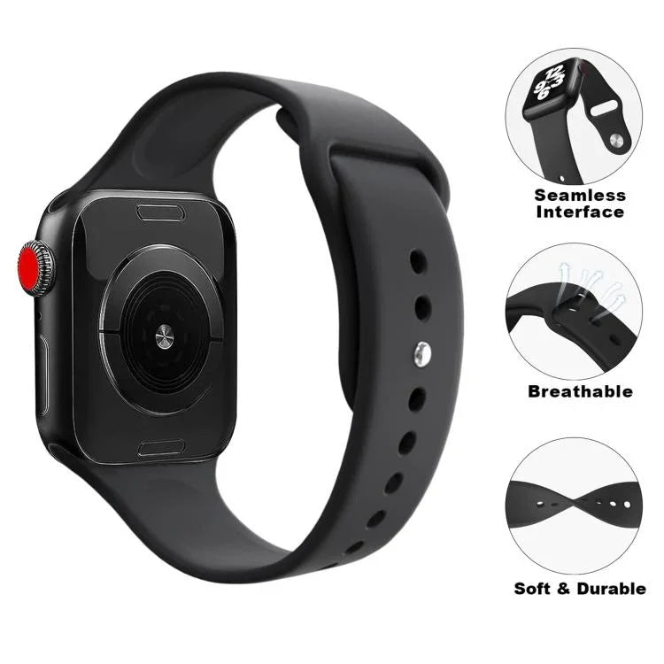 Kalebol Silikon-Uhrenarmband mit umgekehrter Schnalle, für Apple Watch 46 mm / 49 mm / 45 mm / 44 mm, für Apple Watch 42 mm / 41 mm / 40 mm / 38 mm