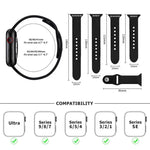 Kalebol Silikon-Uhrenarmband mit umgekehrter Schnalle, für Apple Watch 46 mm / 49 mm / 45 mm / 44 mm, für Apple Watch 42 mm / 41 mm / 40 mm / 38 mm