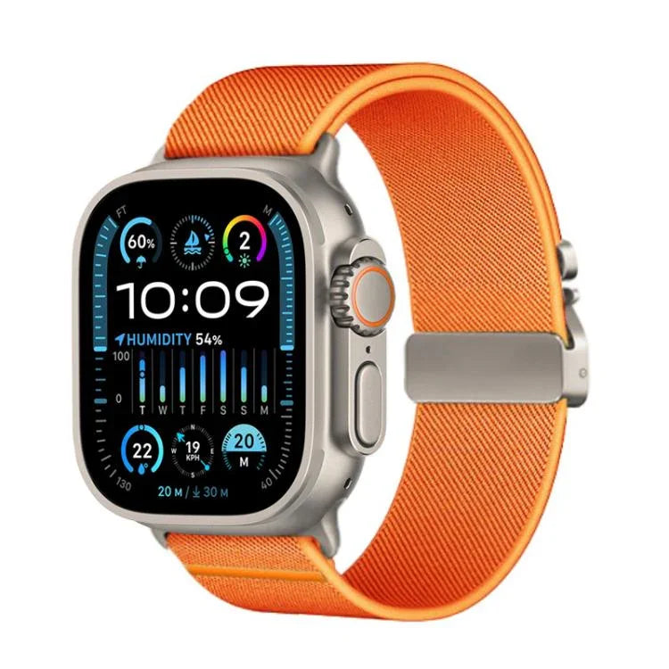 Kalebol Armband aus elastischem Nylon mit Fallschirmschnalle, passend für Apple Watch 46 mm / 49 mm / 45 mm / 44 mm und 42 mm / 41 mm / 40 mm / 38 mm