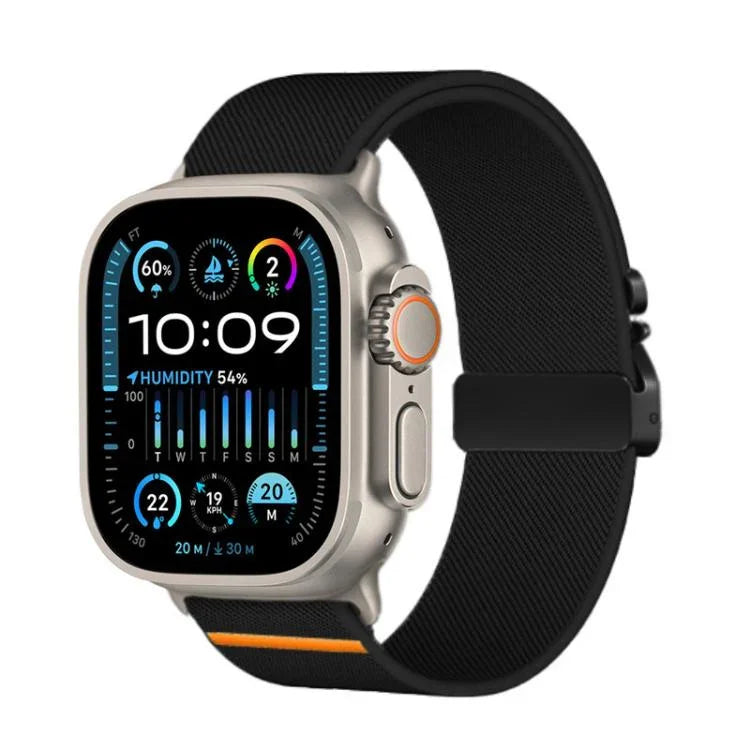 Kalebol Armband aus elastischem Nylon mit Fallschirmschnalle, passend für Apple Watch 46 mm / 49 mm / 45 mm / 44 mm und 42 mm / 41 mm / 40 mm / 38 mm