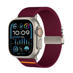 Kalebol Armband aus elastischem Nylon mit Fallschirmschnalle, passend für Apple Watch 46 mm / 49 mm / 45 mm / 44 mm und 42 mm / 41 mm / 40 mm / 38 mm