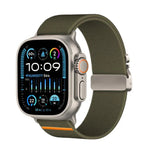 Kalebol Armband aus elastischem Nylon mit Fallschirmschnalle, passend für Apple Watch 46 mm / 49 mm / 45 mm / 44 mm und 42 mm / 41 mm / 40 mm / 38 mm
