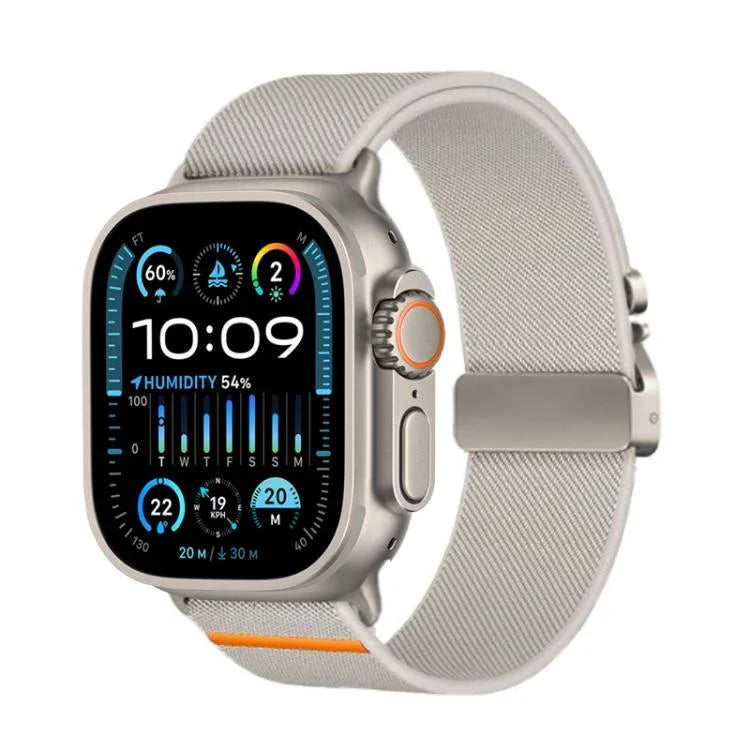 Kalebol Armband aus elastischem Nylon mit Fallschirmschnalle, passend für Apple Watch 46 mm / 49 mm / 45 mm / 44 mm und 42 mm / 41 mm / 40 mm / 38 mm