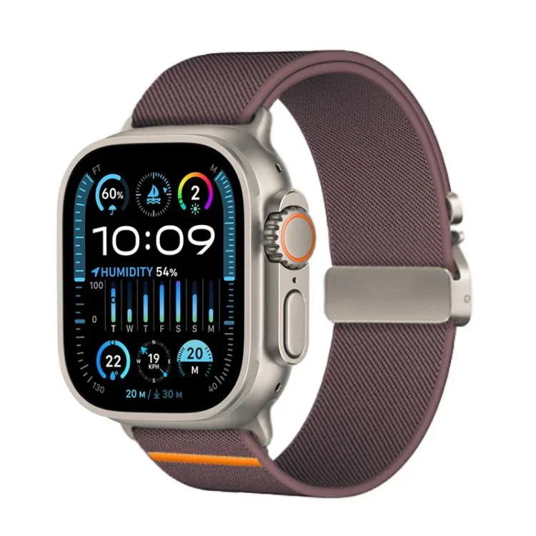 Kalebol Armband aus elastischem Nylon mit Fallschirmschnalle, passend für Apple Watch 46 mm / 49 mm / 45 mm / 44 mm und 42 mm / 41 mm / 40 mm / 38 mm