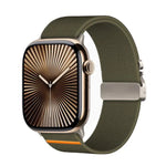 Kalebol Armband aus elastischem Nylon mit Fallschirmschnalle, passend für Apple Watch 46 mm / 49 mm / 45 mm / 44 mm und 42 mm / 41 mm / 40 mm / 38 mm