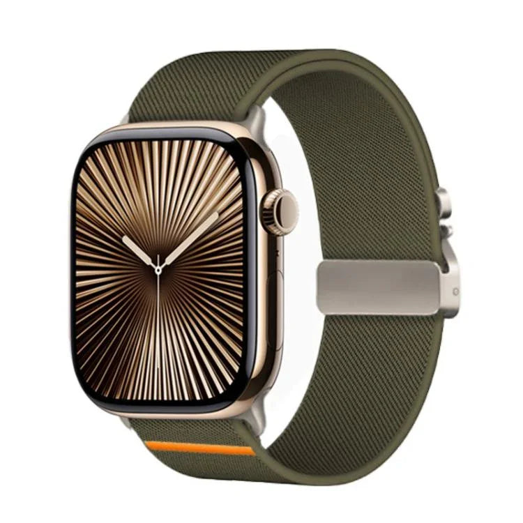Kalebol Armband aus elastischem Nylon mit Fallschirmschnalle, passend für Apple Watch 46 mm / 49 mm / 45 mm / 44 mm und 42 mm / 41 mm / 40 mm / 38 mm
