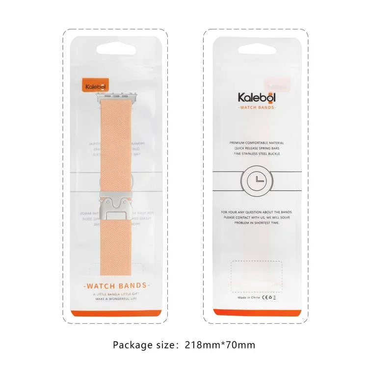 Kalebol Armband aus elastischem Nylon mit Fallschirmschnalle, passend für Apple Watch 46 mm / 49 mm / 45 mm / 44 mm und 42 mm / 41 mm / 40 mm / 38 mm