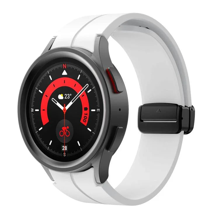 Kalebol Silikonarmband mit konkavem Faltverschluss und Magnetverschluss, für Samsung Galaxy Watch7 / 6 / 5