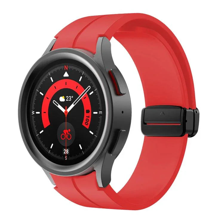 Kalebol Silikonarmband mit konkavem Faltverschluss und Magnetverschluss, für Samsung Galaxy Watch7 / 6 / 5