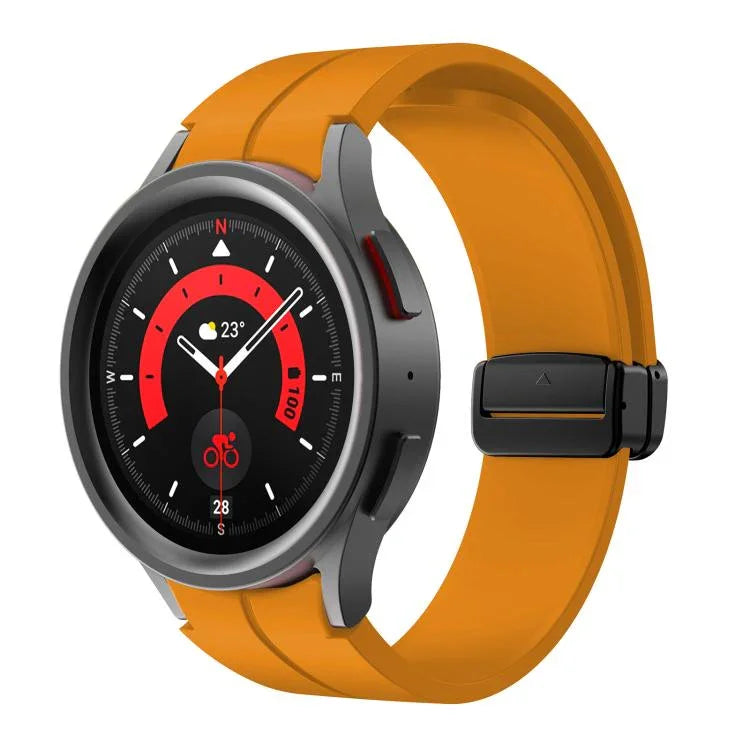 Kalebol Silikonarmband mit konkavem Faltverschluss und Magnetverschluss, für Samsung Galaxy Watch7 / 6 / 5