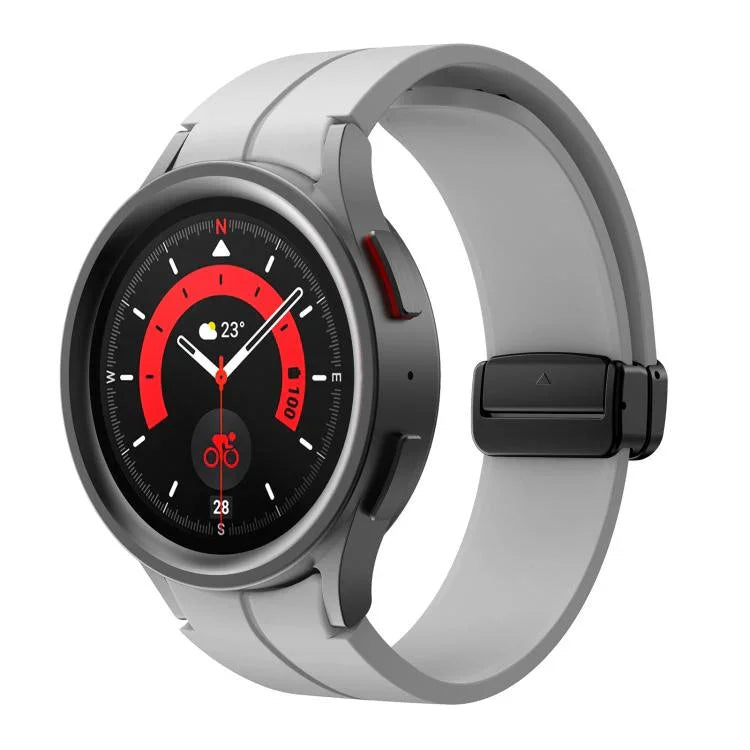 Kalebol Silikonarmband mit konkavem Faltverschluss und Magnetverschluss, für Samsung Galaxy Watch7 / 6 / 5