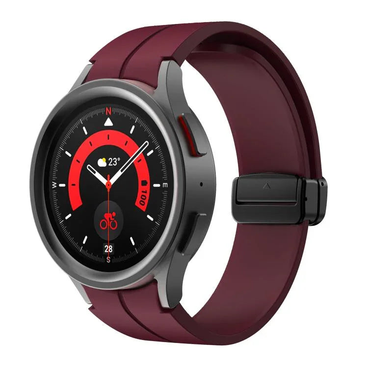 Kalebol Silikonarmband mit konkavem Faltverschluss und Magnetverschluss, für Samsung Galaxy Watch7 / 6 / 5
