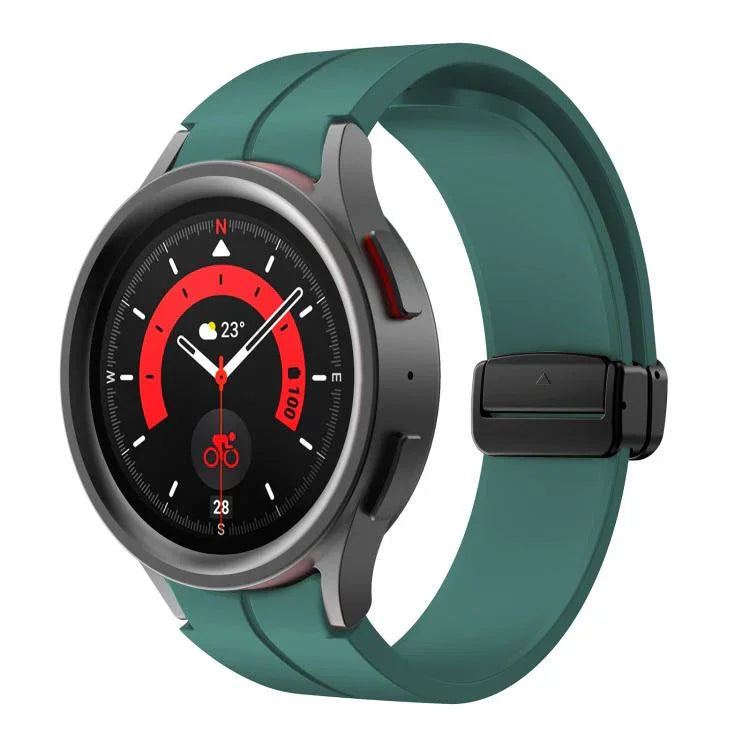 Kalebol Silikonarmband mit konkavem Faltverschluss und Magnetverschluss, für Samsung Galaxy Watch7 / 6 / 5