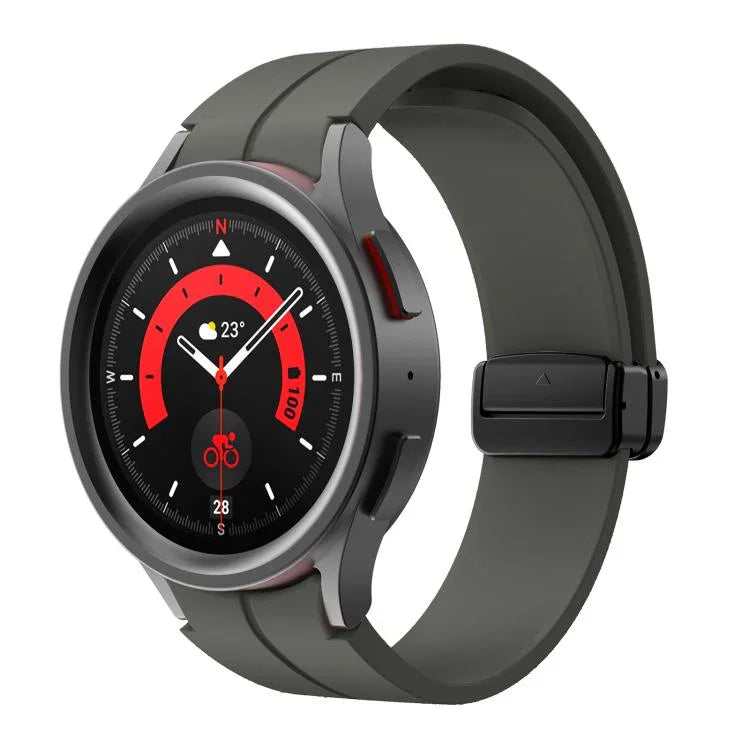 Kalebol Silikonarmband mit konkavem Faltverschluss und Magnetverschluss, für Samsung Galaxy Watch7 / 6 / 5