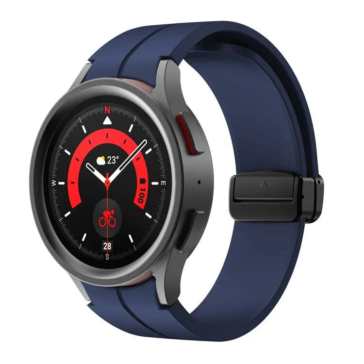 Kalebol Silikonarmband mit konkavem Faltverschluss und Magnetverschluss, für Samsung Galaxy Watch7 / 6 / 5