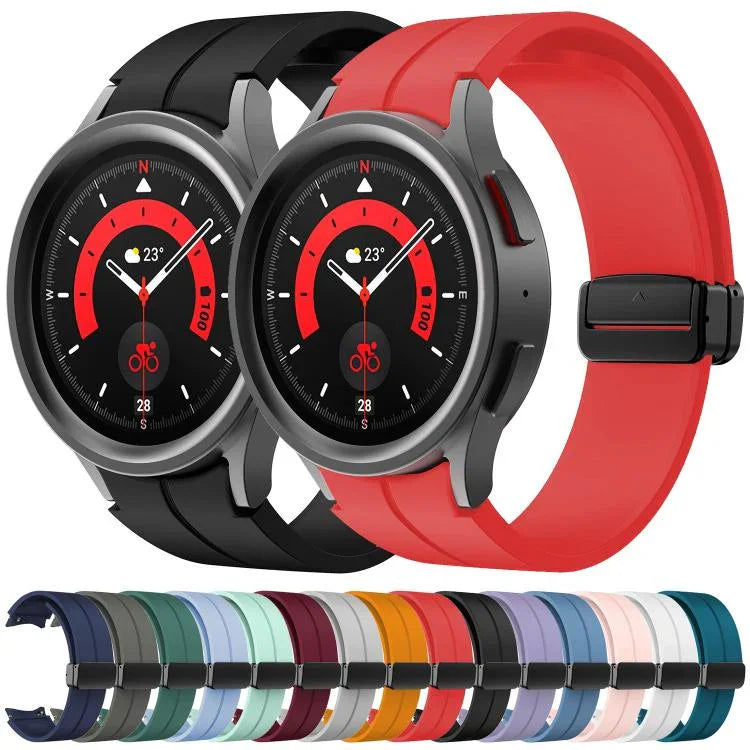 Kalebol Silikonarmband mit konkavem Faltverschluss und Magnetverschluss, für Samsung Galaxy Watch7 / 6 / 5