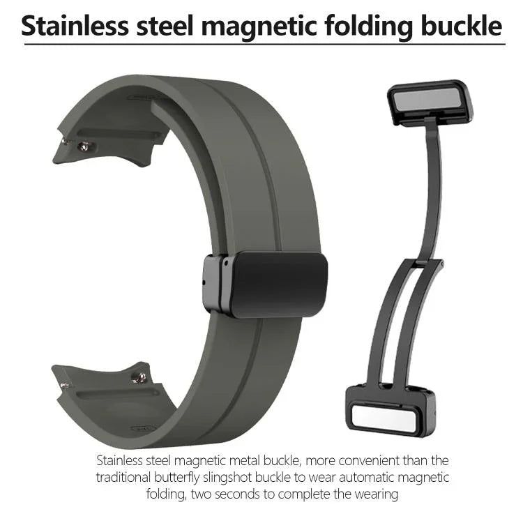 Kalebol Silikonarmband mit konkavem Faltverschluss und Magnetverschluss, für Samsung Galaxy Watch7 / 6 / 5