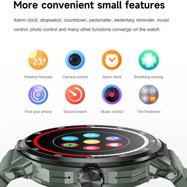 D11 1.46 inch 2 in 1 Bluetooth Earphone Smart Watch, Support Bluetooth Call / NFC / Heart Rate, D11 (Black), D11 (Green)
